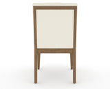 Canadel Modern Box Back Dining Chair in Pecan Washed, YJ Faux Leather, back view