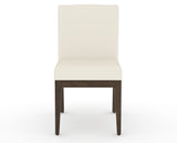 Canadel Modern Box Back Dining Chair in Hazelnut Washed, YJ Faux Leather, front view