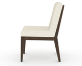 Canadel Modern Box Back Dining Chair in Hazelnut Washed, YJ Faux Leather, side view