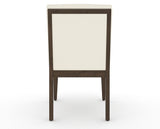 Canadel Modern Box Back Dining Chair in Hazelnut Washed, YJ Faux Leather, back view