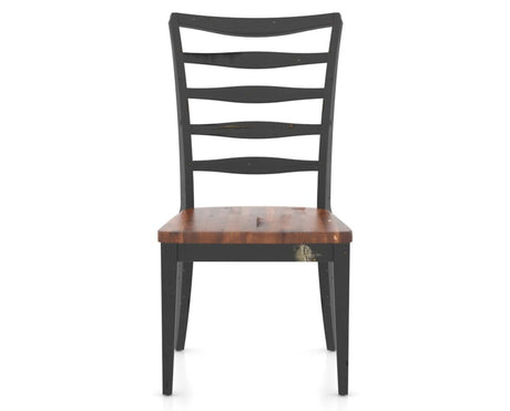 Canadel Champlain Ladder Dining Chair in Black and Spice Washed, front view