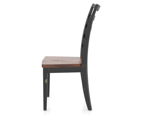 Canadel Champlain Ladder Dining Chair in Black and Spice Washed, side view