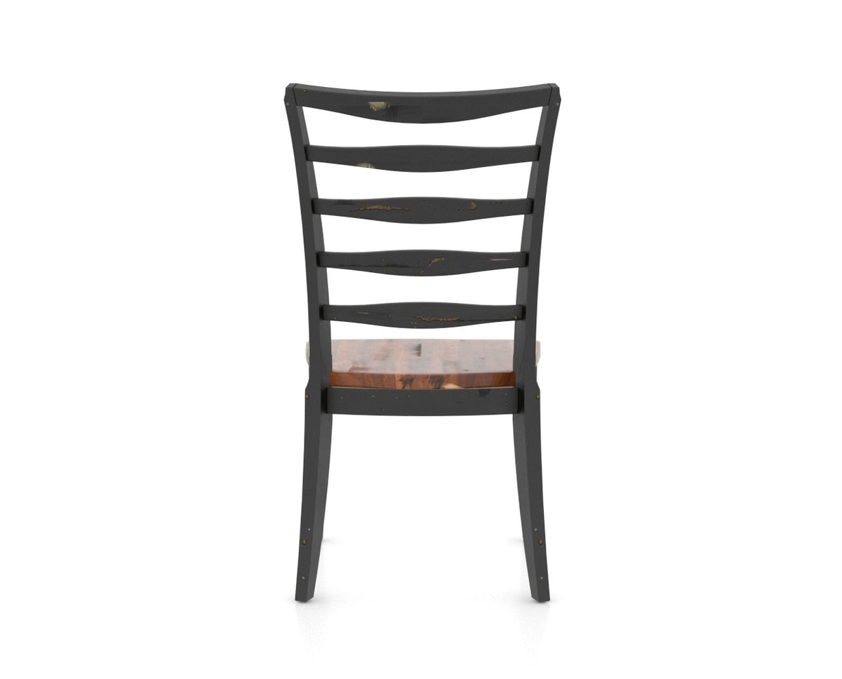 Canadel Champlain Ladder Dining Chair in Black and Spice Washed, back view