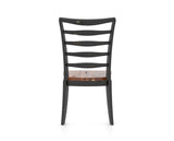 Canadel Champlain Ladder Dining Chair in Black and Spice Washed, back view