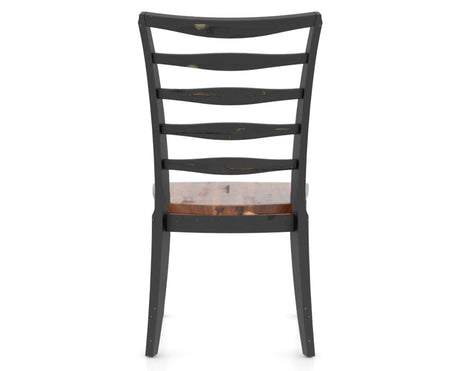 Canadel Champlain Ladder Dining Chair in Black and Spice Washed, back view