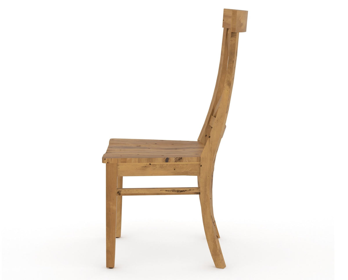 Canadel Champlain Dining Chair 5186 in Wood Seat and 01 Honey Washed, side view