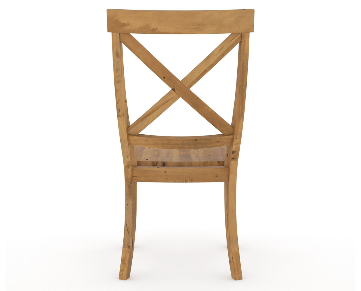 Canadel Champlain Dining Chair 5186 in Wood Seat and 01 Honey Washed, back view