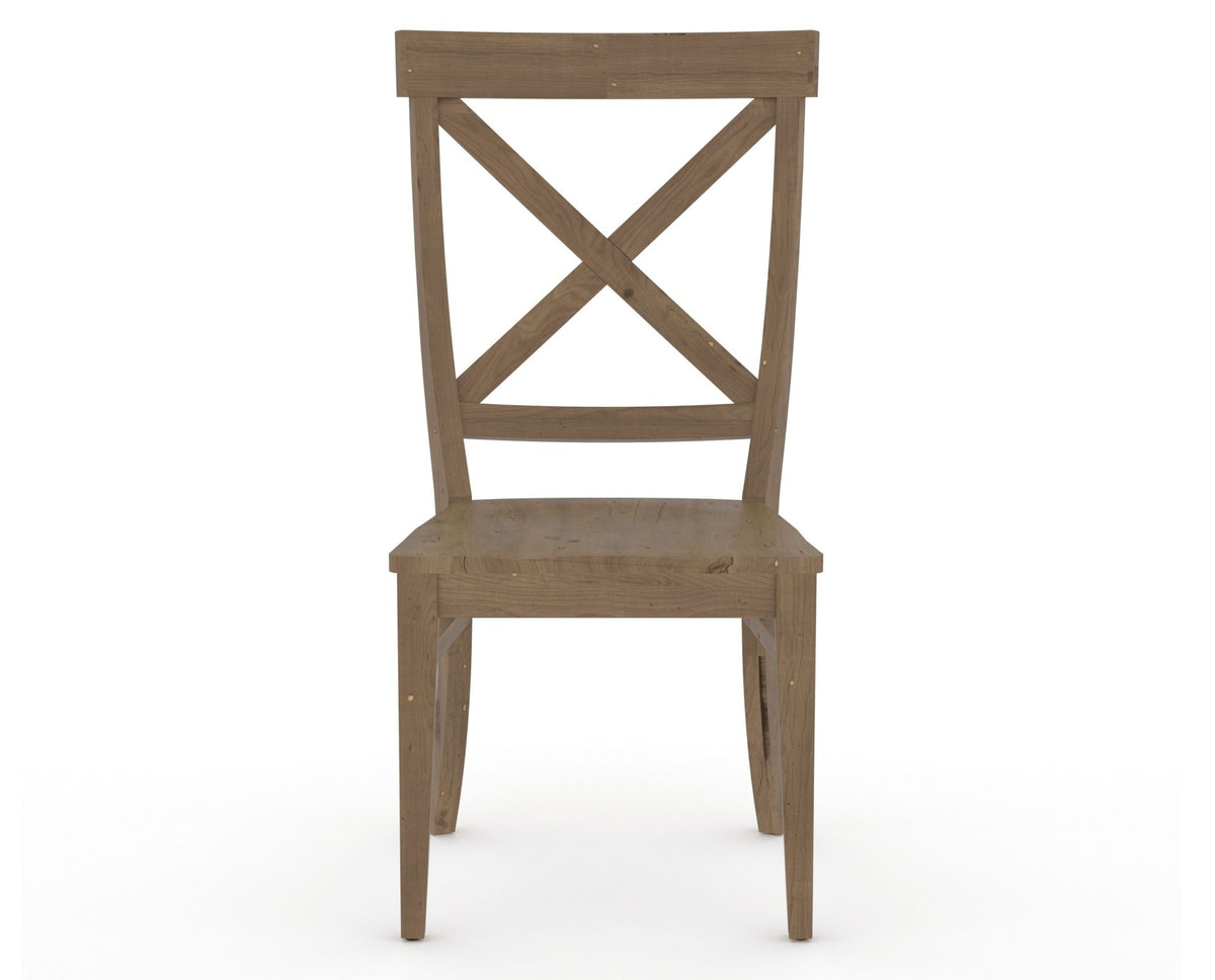 Canadel Champlain Dining Chair 5186 in Wood Seat and 25 Pecan Washed, front view