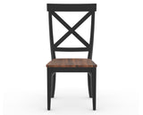 Canadel Champlain Dining Chair 5186 in Wood Seat and 63 Black / 33 Spice Washed, front view