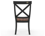 Canadel Champlain Dining Chair 5186 in Wood Seat and 63 Black / 33 Spice Washed, back view