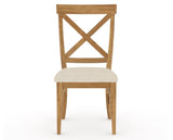 Canadel Champlain Dining Chair 5186 in 6K Sunbrella® and 01 Honey Washed, front view
