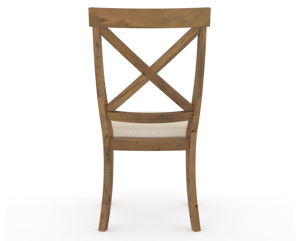 Canadel Champlain Dining Chair 5186 in 6K Sunbrella® and 03 Oak Washed, back view