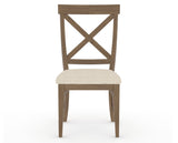 Canadel Champlain Dining Chair 5186 in 6K Sunbrella® and 25 Pecan Washed, front view