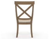 Canadel Champlain Dining Chair 5186 in 6K Sunbrella® and 25 Pecan Washed, back view