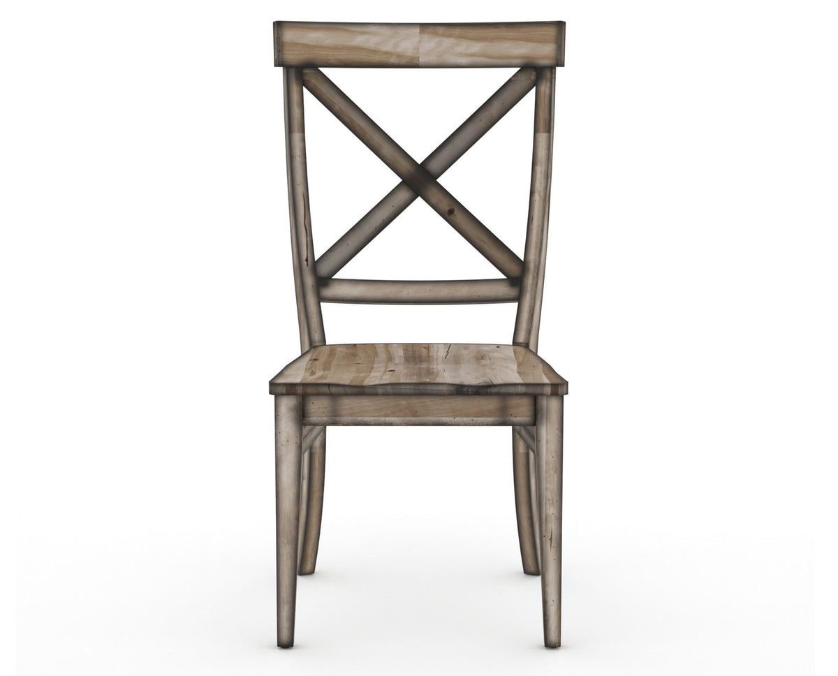 Canadel Champlain Dining Chair 5186 in Wood Seat and 72 Heritage Nature, front view