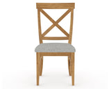 Canadel Champlain Dining Chair 5186 in 7C Fabric and 01 Honey Washed, front view