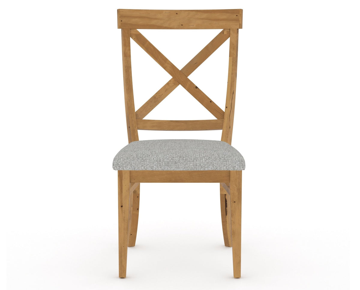 Canadel Champlain Dining Chair 5186 in 7C Fabric and 01 Honey Washed, front view