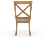 Canadel Champlain Dining Chair 5186 in 7C Fabric and 01 Honey Washed, back view