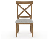 Canadel Champlain Dining Chair 5186 in 7C Fabric and 03 Oak Washed, front view