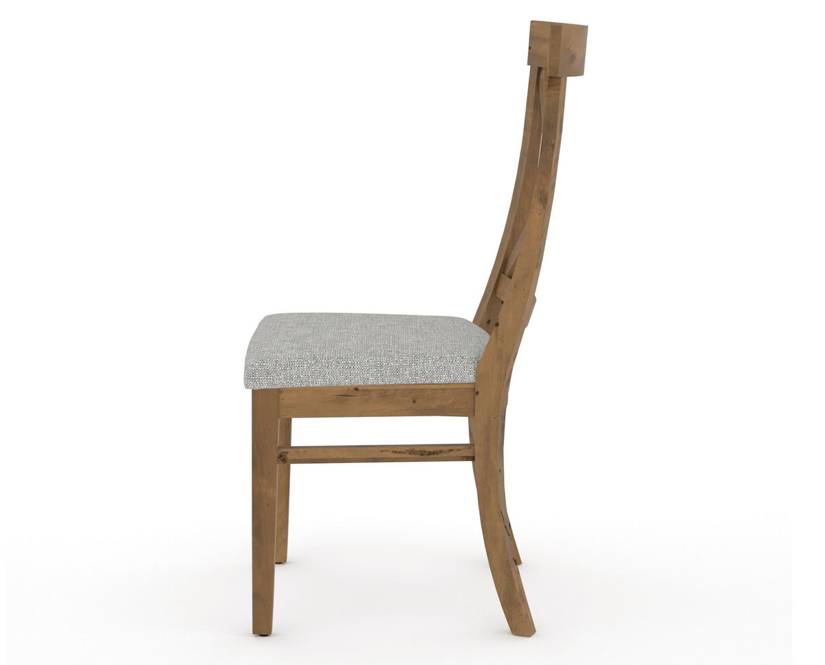 Canadel Champlain Dining Chair 5186 in 7C Fabric and 03 Oak Washed, side view