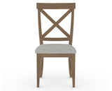 Canadel Champlain Dining Chair 5186 in 7C Fabric and 25 Pecan Washed, front view