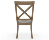 Canadel Champlain Dining Chair 5186 in 7C Fabric and 25 Pecan Washed, back view