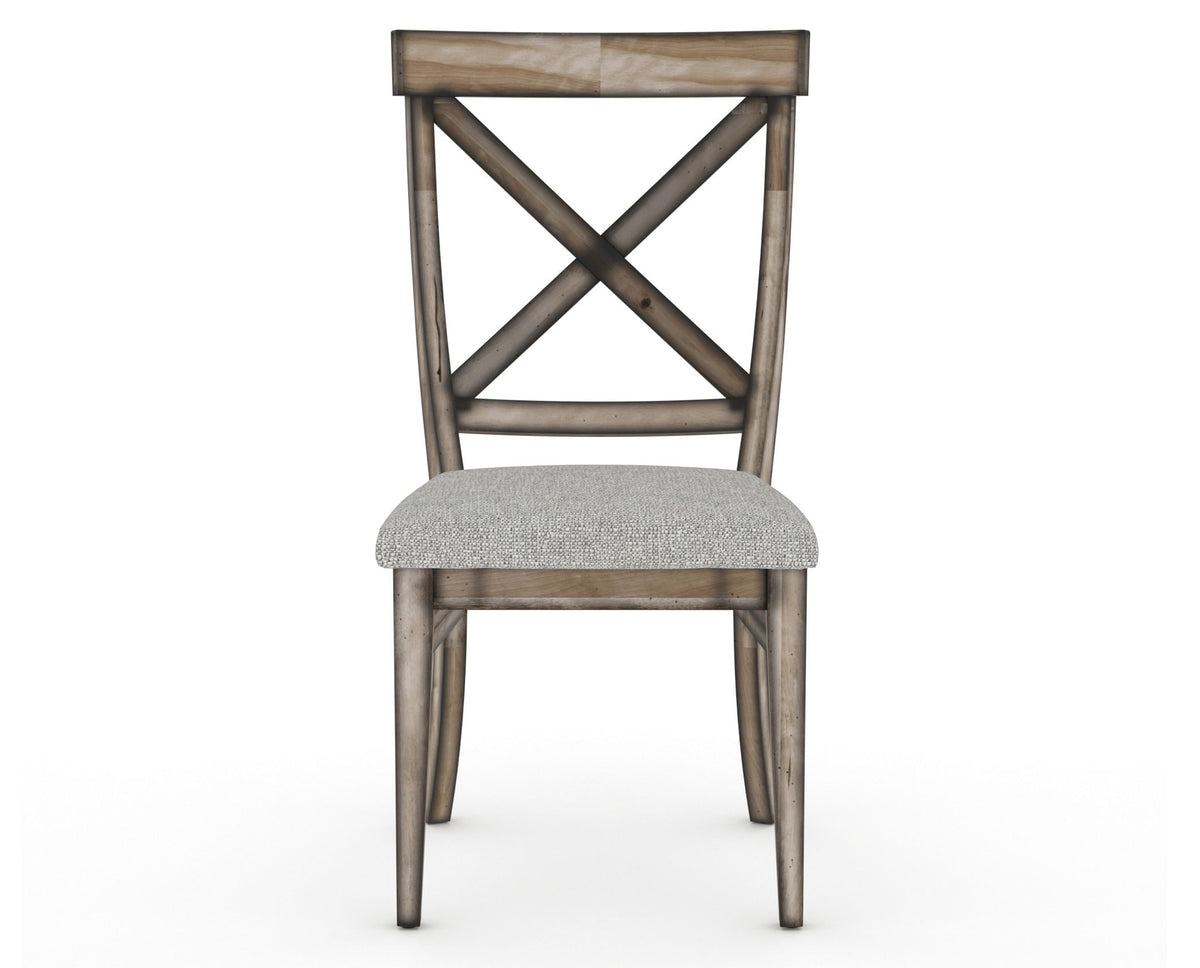 Canadel Champlain Dining Chair 5186 in 7C Fabric and 72 Heritage Nature, front view