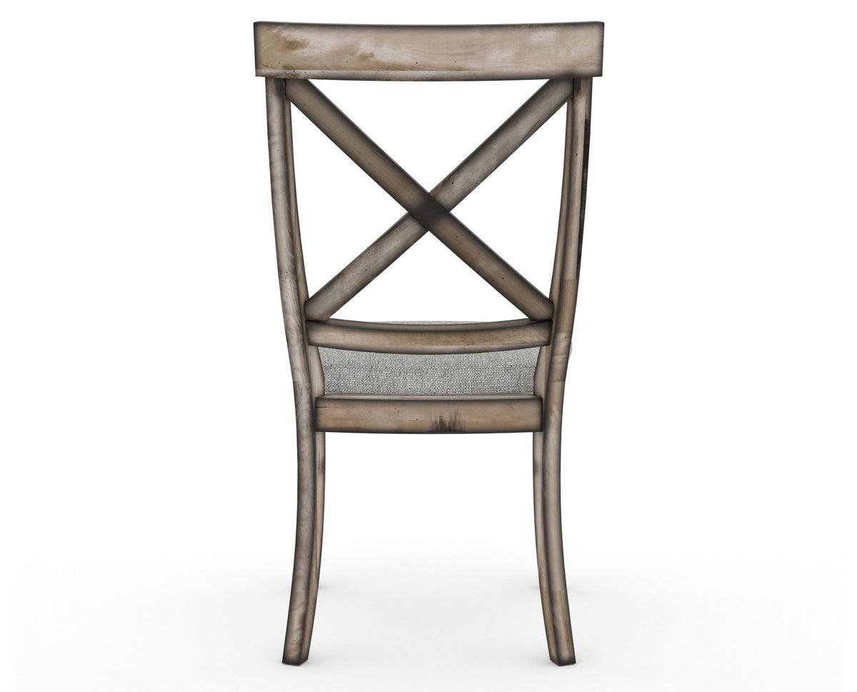 Canadel Champlain Dining Chair 5186 in 7C Fabric and 72 Heritage Nature, back view