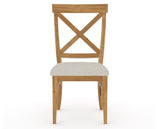 Canadel Champlain Dining Chair 5186 in TB Fabric and 01 Honey Washed, front view