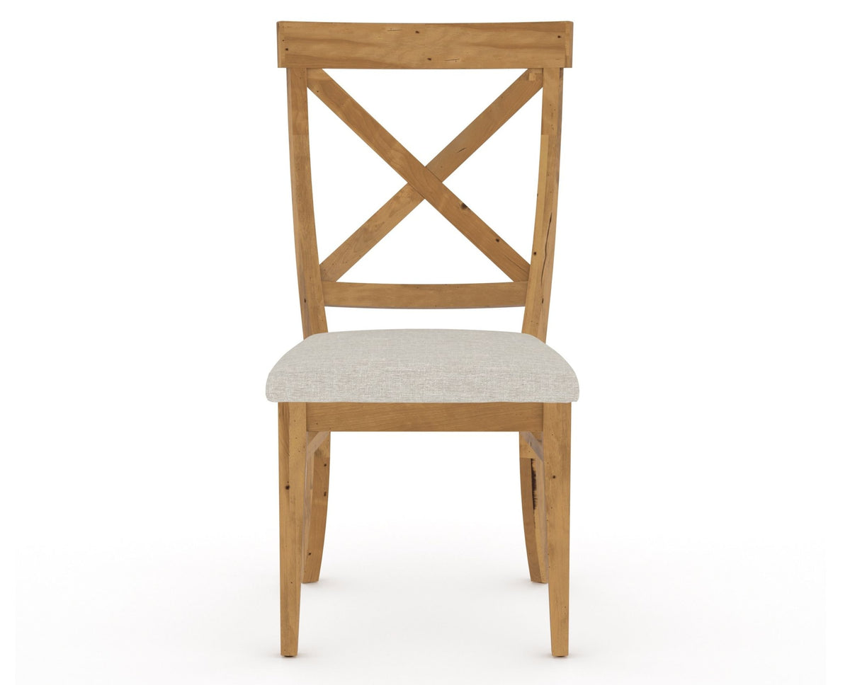Canadel Champlain Dining Chair 5186 in TB Fabric and 01 Honey Washed, front view