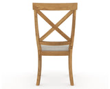 Canadel Champlain Dining Chair 5186 in TB Fabric and 01 Honey Washed, back view