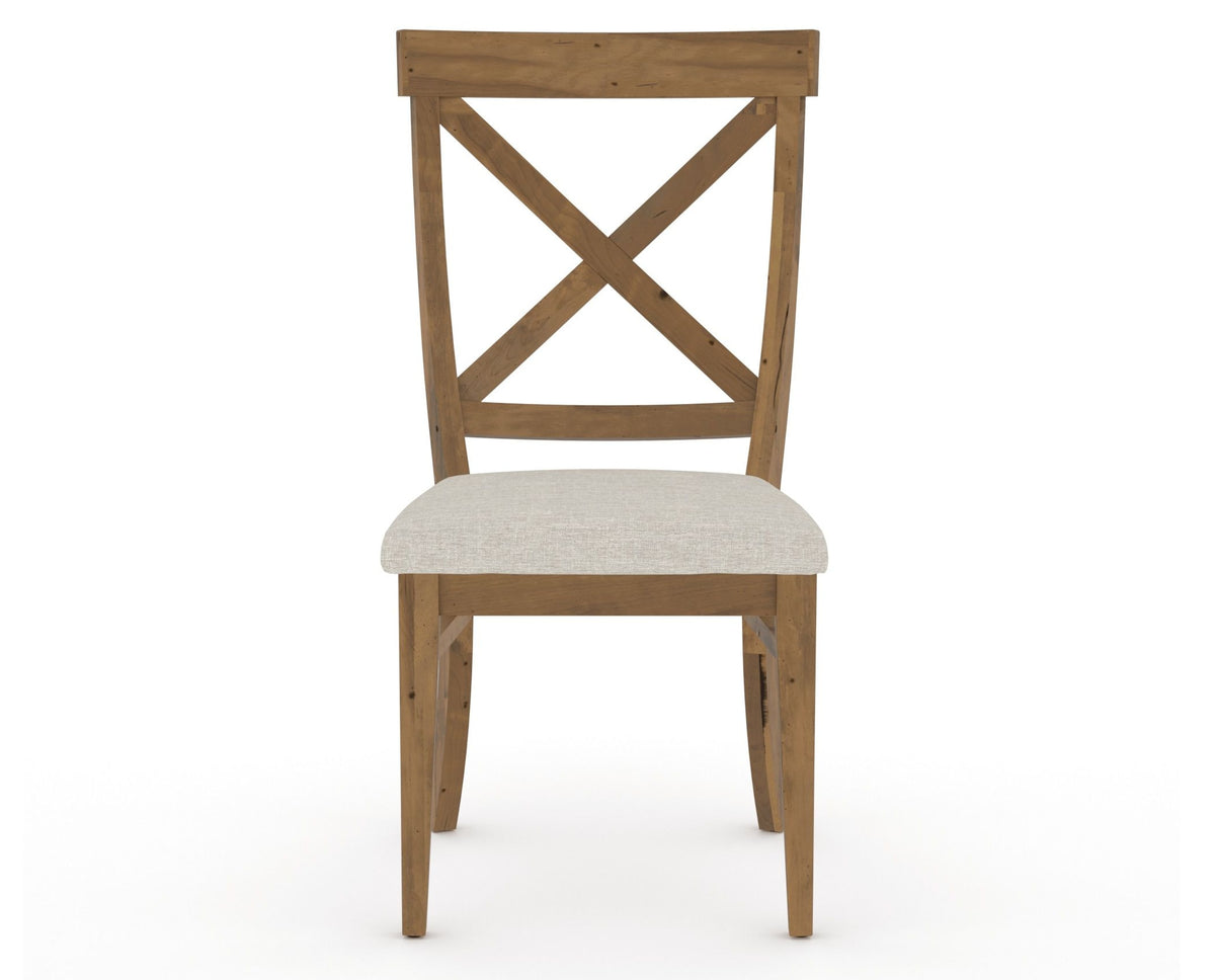 Canadel Champlain Dining Chair 5186 in TB Fabric and 03 Oak Washed, front view