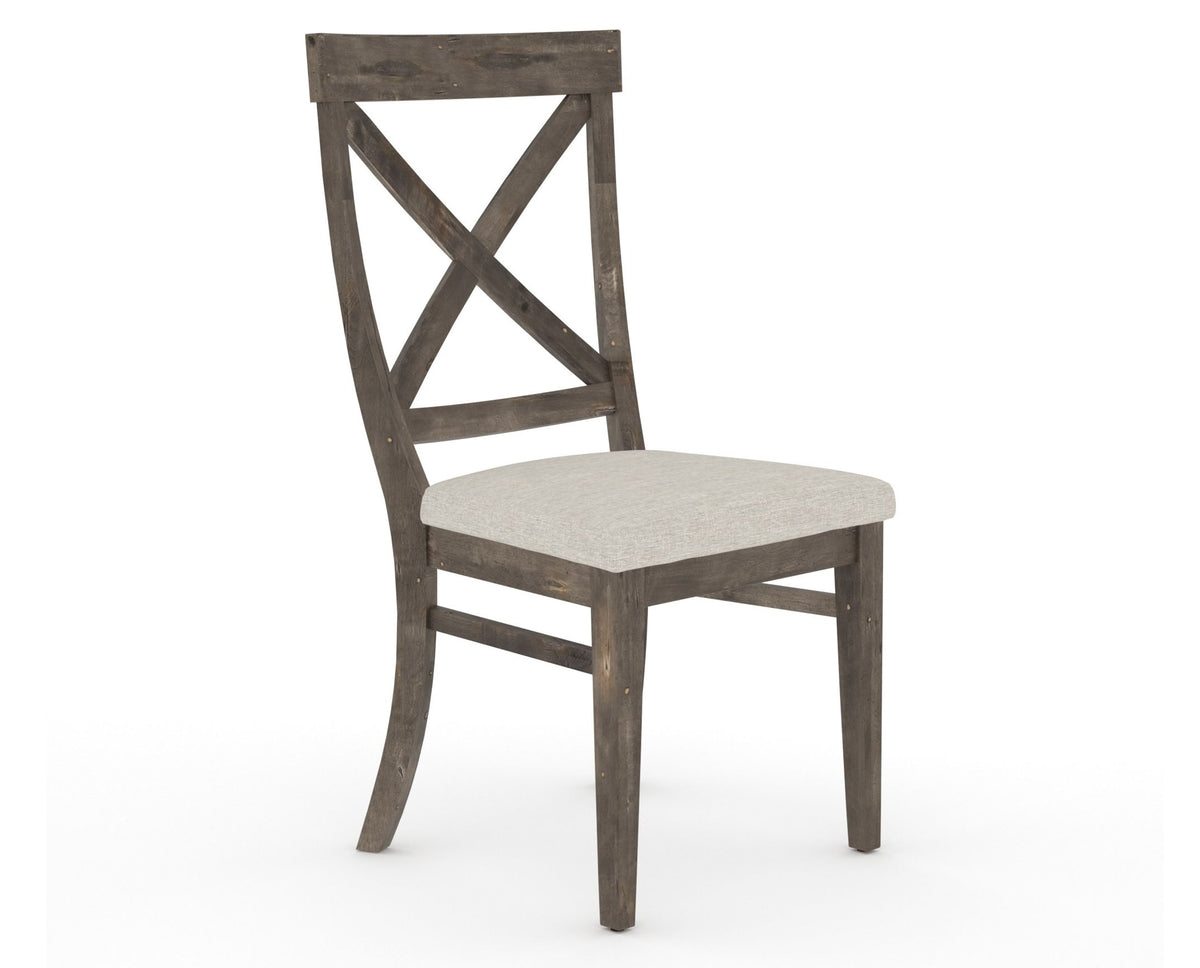 Canadel Champlain Dining Chair 5186 in TB Fabric and 08 Shadow, three-quarter view