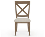 Canadel Champlain Dining Chair 5186 in TB Fabric and 25 Pecan Washed, front view