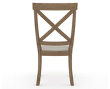 Canadel Champlain Dining Chair 5186 in TB Fabric and 25 Pecan Washed, back view