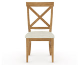 Canadel Champlain Dining Chair 5186 in TW Fabric and 01 Honey Washed, front view