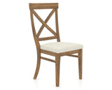 Canadel Champlain Dining Chair 5186 in Oak Washed and Fabric TW, three-quarter view