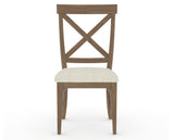 Canadel Champlain Dining Chair 5186 in TW Fabric and 25 Pecan Washed, front view