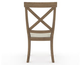 Canadel Champlain Dining Chair 5186 in TW Fabric and 25 Pecan Washed, back view