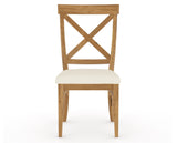 Canadel Champlain Dining Chair 5186 in YJ Faux Leather and 01 Honey Washed, front view
