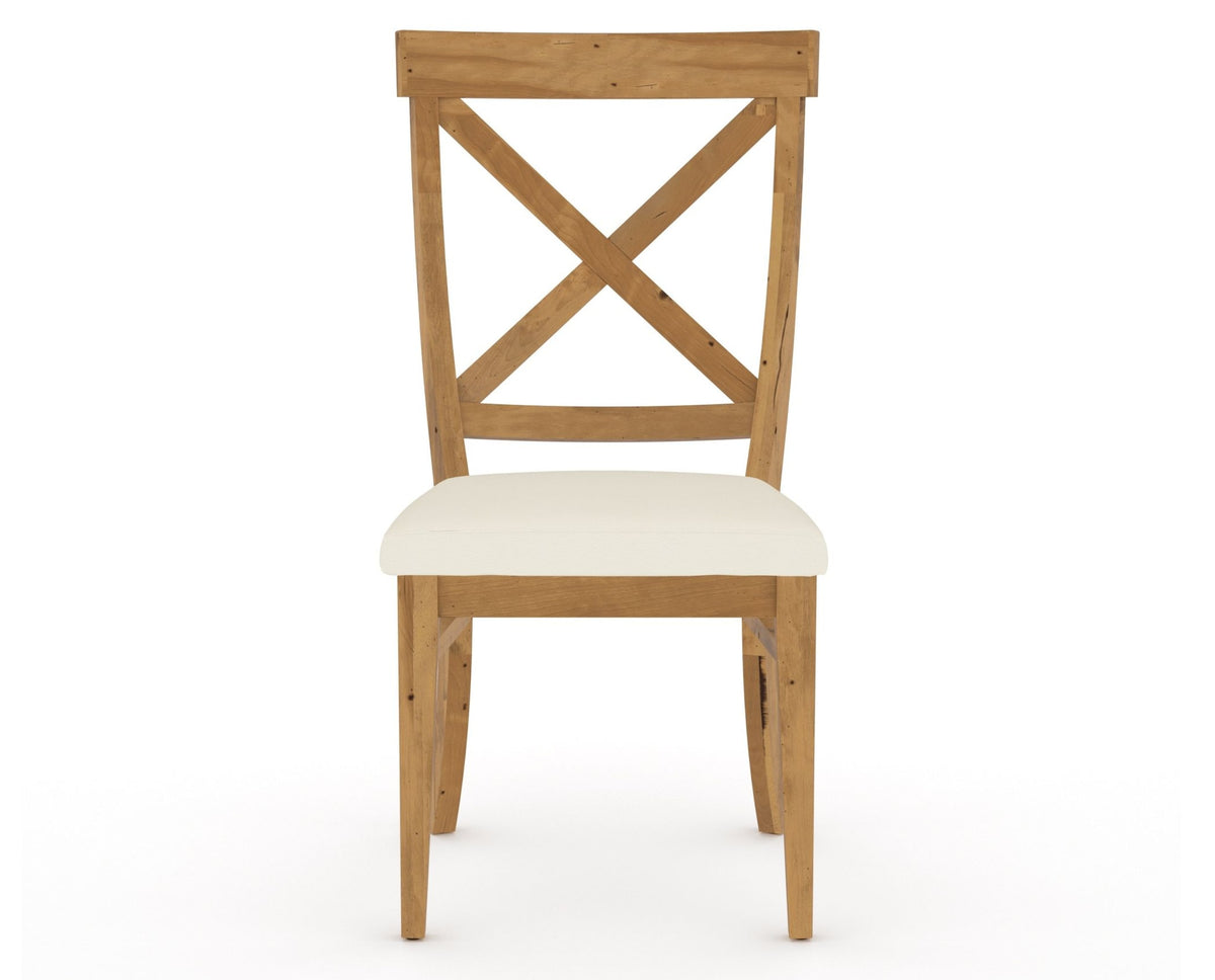 Canadel Champlain Dining Chair 5186 in YJ Faux Leather and 01 Honey Washed, front view