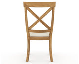 Canadel Champlain Dining Chair 5186 in YJ Faux Leather and 01 Honey Washed, back view