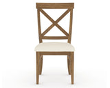 Canadel Champlain Dining Chair 5186 in YJ Faux Leather and 03 Oak Washed, front view