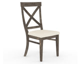 Canadel Champlain Dining Chair 5186 in YJ Faux Leather and 08 Shadow, three-quarter view