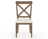 Canadel Champlain Dining Chair 5186 in YJ Faux Leather and 25 Pecan Washed, front view