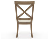 Canadel Champlain Dining Chair 5186 in YJ Faux Leather and 25 Pecan Washed, back view