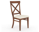 Canadel Champlain Dining Chair 5186 in YJ Faux Leather and 33 Spice Washed, three-quarter view