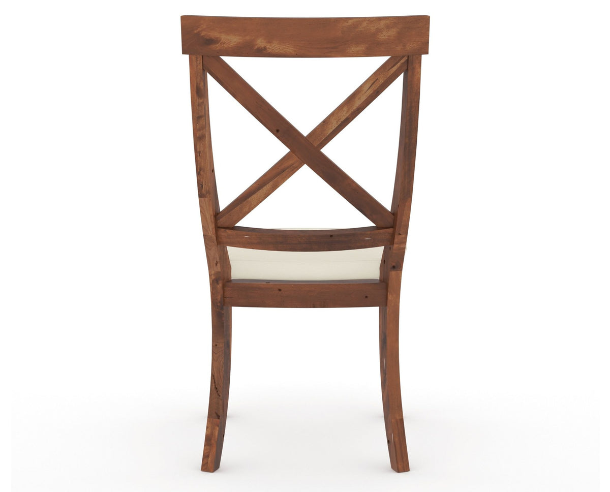 Canadel Champlain Dining Chair 5186 in YJ Faux Leather and 33 Spice Washed, back view