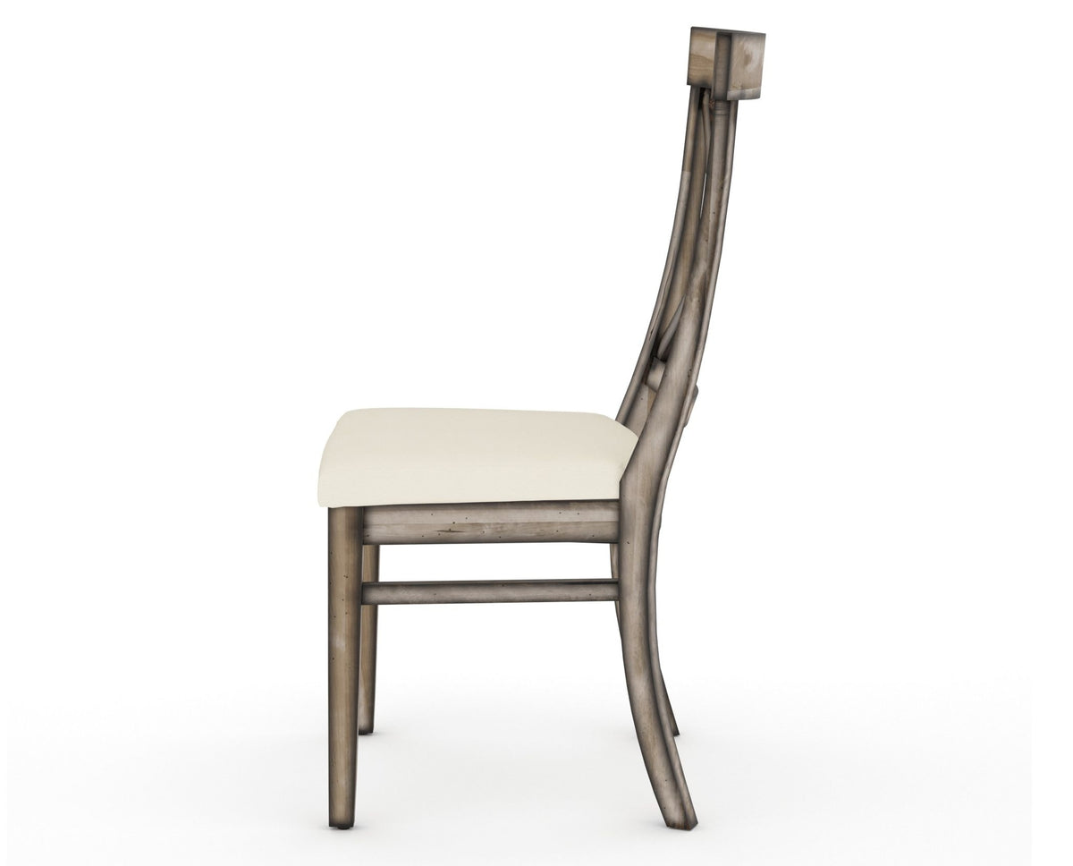 Canadel Champlain Dining Chair 5186 in YJ Faux Leather and 72 Heritage Nature, side view