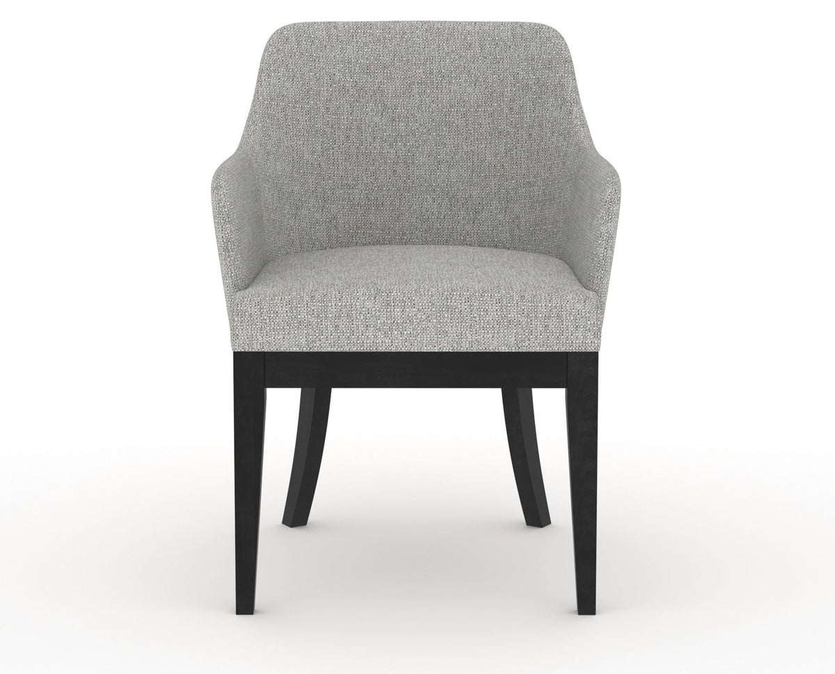 Canadel Modern Sophia Dining Chair in Dark Smoke, 7C Fabric, front view